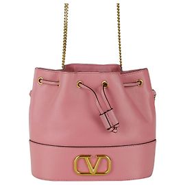 Valentino Napa Leather Logo Signature Bucket Bag Crossbody