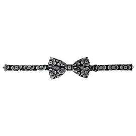 Dolce & Gabbana Gravata borboleta ajustável para homem com estampa preta e branca