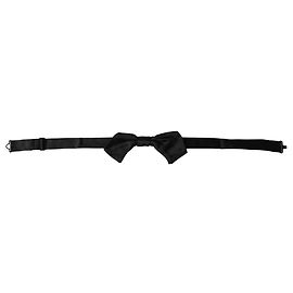 Dolce & Gabbana Papillon regolabile da uomo in seta satinata nera