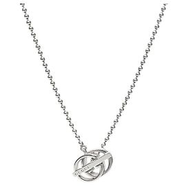 Gucci Collana a Barre Intrecciate Argento