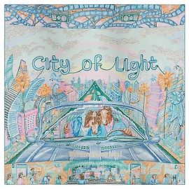 Hermès Sciarpa di seta da donna City of Light Blu scuro