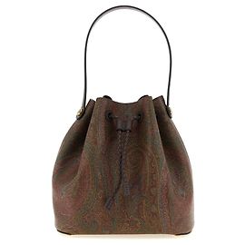 Petit sac seau Etro Arnica marron en coton Paisley