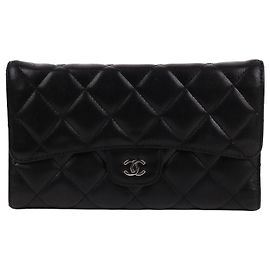 Chanel Classic Silver-tone Flap Long Wallet