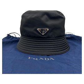 Prada Re-Nylon Triangle Logo Bucket Hat XL