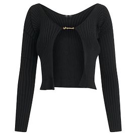 Cárdigan largo de punto Jacquemus negro
