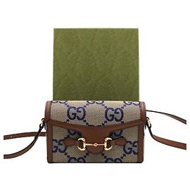 Gucci Mini Borsa a Tracolla e a Spalla GG Horsebit Limited Blue