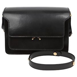 Marni Borsa a tracolla Trunk Medium in pelle di vitello Nero