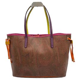 Etro Bolso shopper de cuero con adornos Paisley