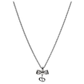 Dior Colar Ribbon CD Silver