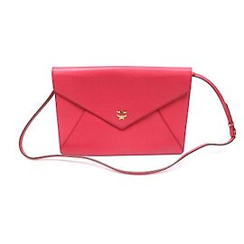 MCM Borsa a tracolla clutch a busta piatta in pelle rosa