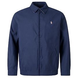 Ralph Lauren Bestickte Swing-Jacke aus Samt Navy