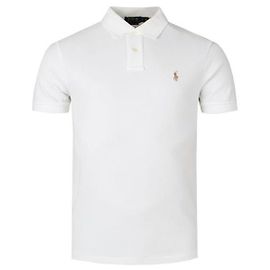 Ralph Lauren T-Shirt Col Rond avec Pony Brodé Blanc