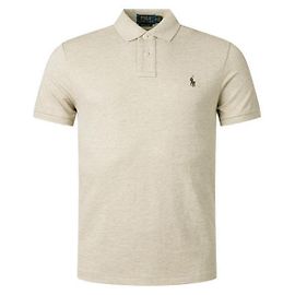 Ralph Lauren T-shirt à col avec poney brodé Beige Grey