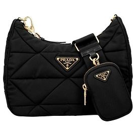 Prada Bolsa de Ombro Feminina com Logótipo Acolchoada em Re-Nylon RDJN