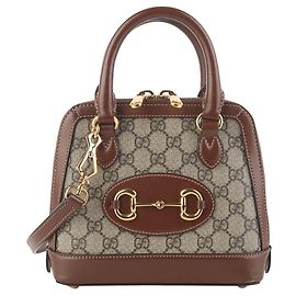 Gucci Mini Borsa a Tracolla GG Supreme Horsebit con Manico Superiore