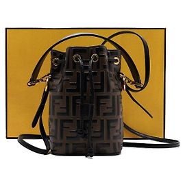 Fendi Mini Borsa Secchiello Montrezzo con Coulisse, Borsa a Tracolla e Crossbody