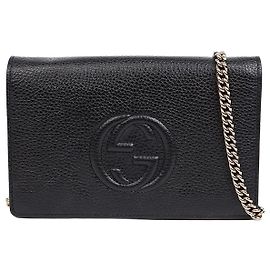 Gucci Borsa a tracolla con catena GG Soho in pelle Nero