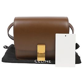 Céline Bolso de hombro pequeño de piel Classic Box Camel