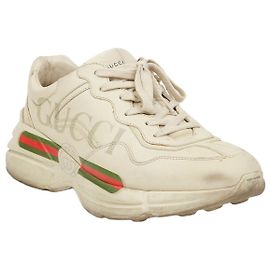Gucci Sneakers in pelle Ivory Logo Vintage