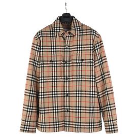 Burberry Sobrecamisa vintage de lana y algodón a cuadros Talla