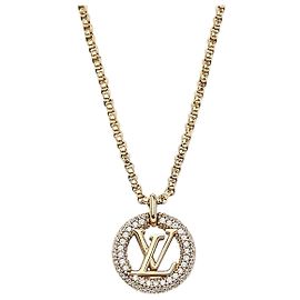 Louis Vuitton Gold-Plated Crystal Louis by Night Necklace