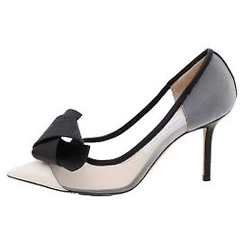 Jimmy Choo Mesh Detail Pumps 85 Schwarz Elfenbein