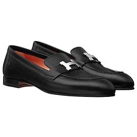 Hermès Paris Loafer für Damen Schwarz Silber
