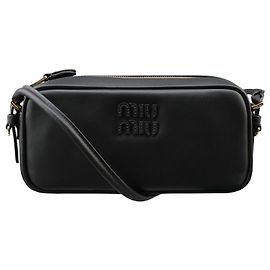 Miu Miu Leder-Pouch Schultertasche Schwarz