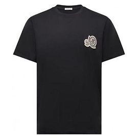 Moncler Baumwoll-T-Shirt mit doppeltem Logo-Patch