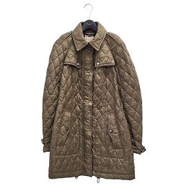 Burberry Casaco acolchoado London Diamond Quilted Padding Jacket Khaki Brown Tamanho