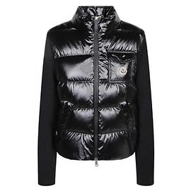 Moncler Gesteppter Wollcardigan mit Reißverschluss