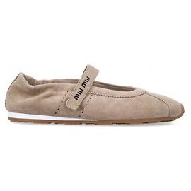 Miu Miu Suede Ballerina JHX Desert Beige