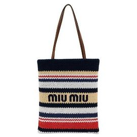 Miu Miu Borsa tote intrecciata effetto rafia