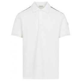 Polo Moncler com logótipo branco de algodão