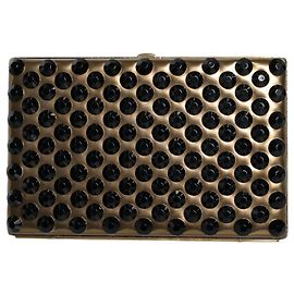 Dolce & Gabbana Clutch bifold in cristallo dorato per sera e feste da donna