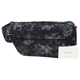 Borsello cintura Gucci GG denim blu jacquard