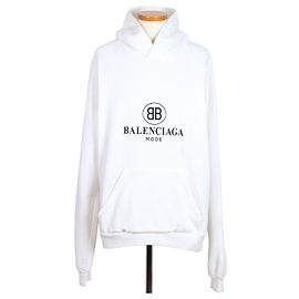 Balenciaga T-Shirt en polaire à capuche Blanc