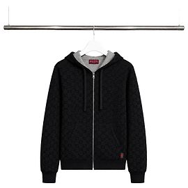 Gucci Felpa con cappuccio e zip in double jersey jacquard con stampa GG