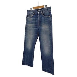 Balenciaga Pantaloni in denim dritti lavati cropped da uomo Blu