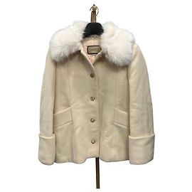 Gucci Faux Fur Collar Wool Coat Size