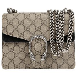 Gucci Mini Borsa a Tracolla Dionysus in Tela GG Supreme Nero