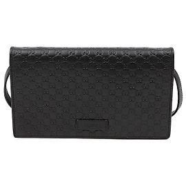 Gucci Borsa a Tracolla Mini Leather Microshima Nera