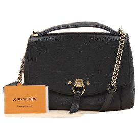 Louis Vuitton Blanch Tote und Schultertasche aus Monogram Empreinte Leder Schwarz