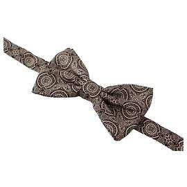 Dolce & Gabbana Cravatta Papillon in % Seta Regolabile Bianco e Nero