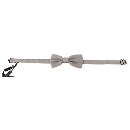 Dolce & Gabbana Papillon regolabile in seta Grigio Argento