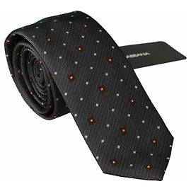 Dolce & Gabbana Cravatta slim classica da uomo a fantasia grigia