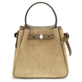 Tory Burch Beige Suede Leather Backet Bag
