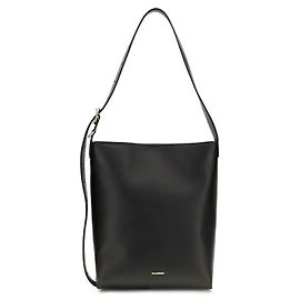 Jil Sander Borsa a tracolla Bos Taurus in pelle di vitello nera