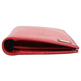 Dolce & Gabbana Portacarte e portafoglio bifold da uomo in pelle Dauphine rossa