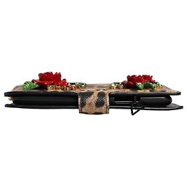 Dolce & Gabbana Capa Flip Cover Brown Leopard Crystal para iPhone X - XS